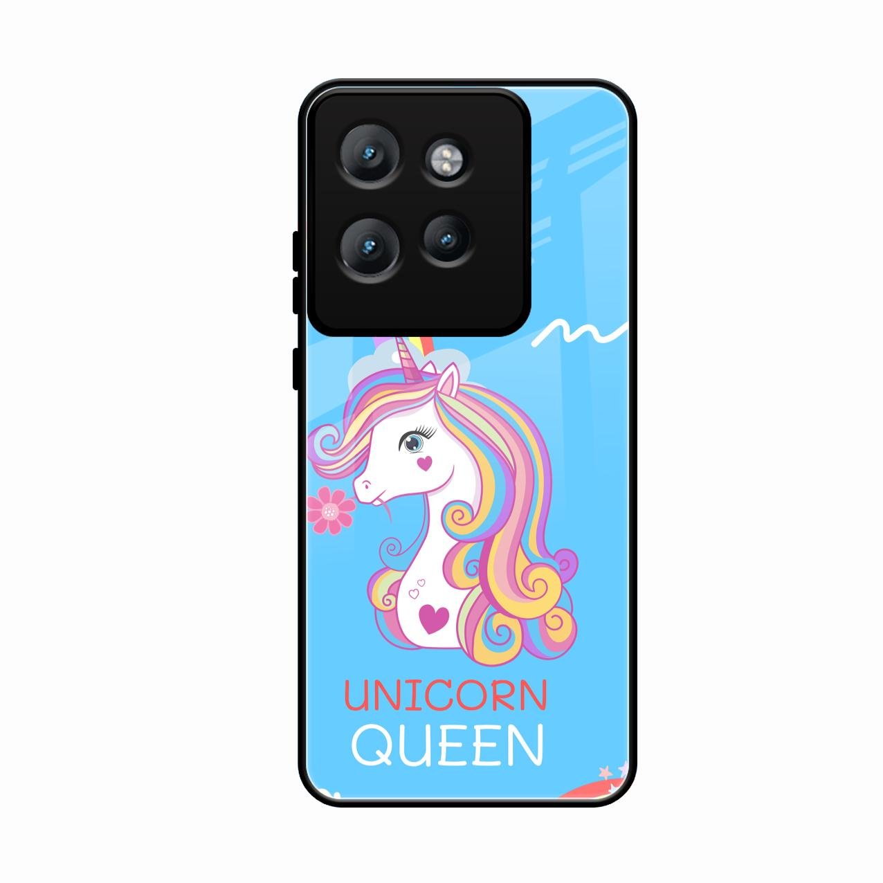 Blue Unicorn Queen Glass Phone Case For Motorola Edge 50