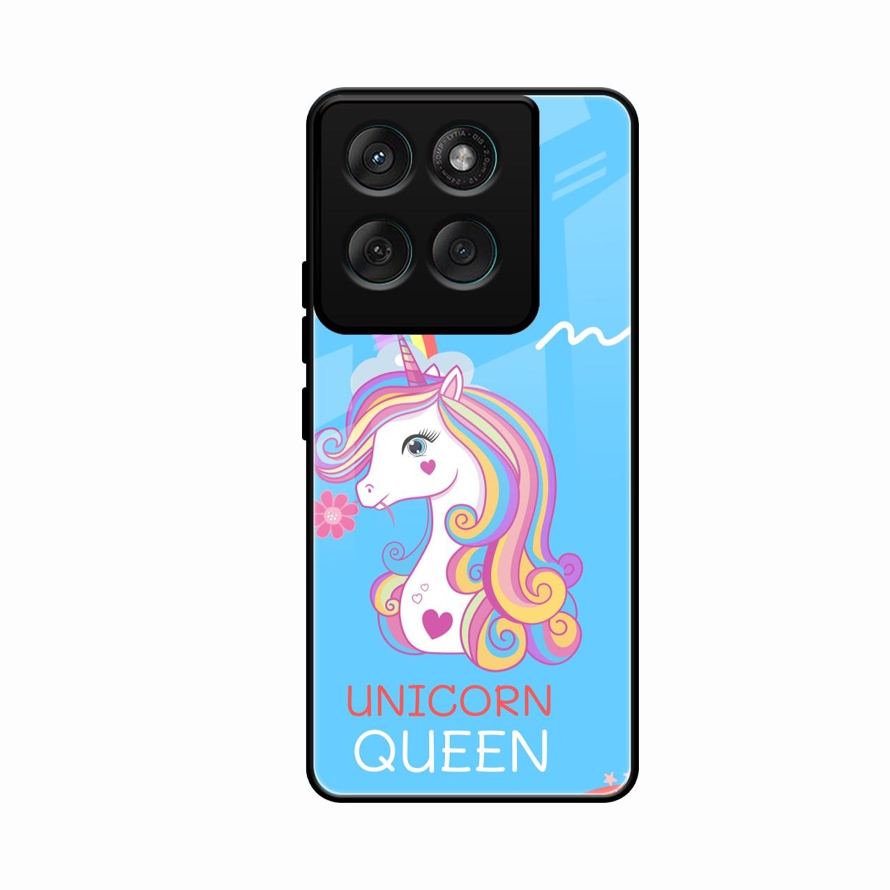 Blue Unicorn Queen Glass Phone Case For Motorola Edge 60 Fusion 5G