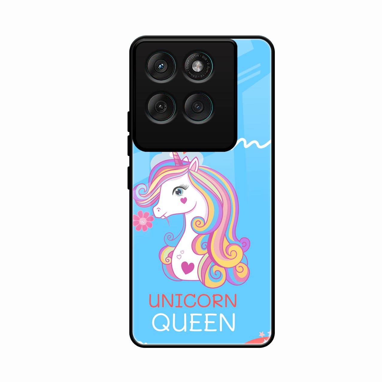 Blue Unicorn Queen Glass Phone Case For Motorola Edge 60 Pro 5G
