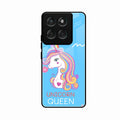 Blue Unicorn Queen Glass Phone Case For Motorola Edge 70 5G