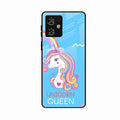 Blue Unicorn Queen Glass Phone Case For Motorola G54 5G