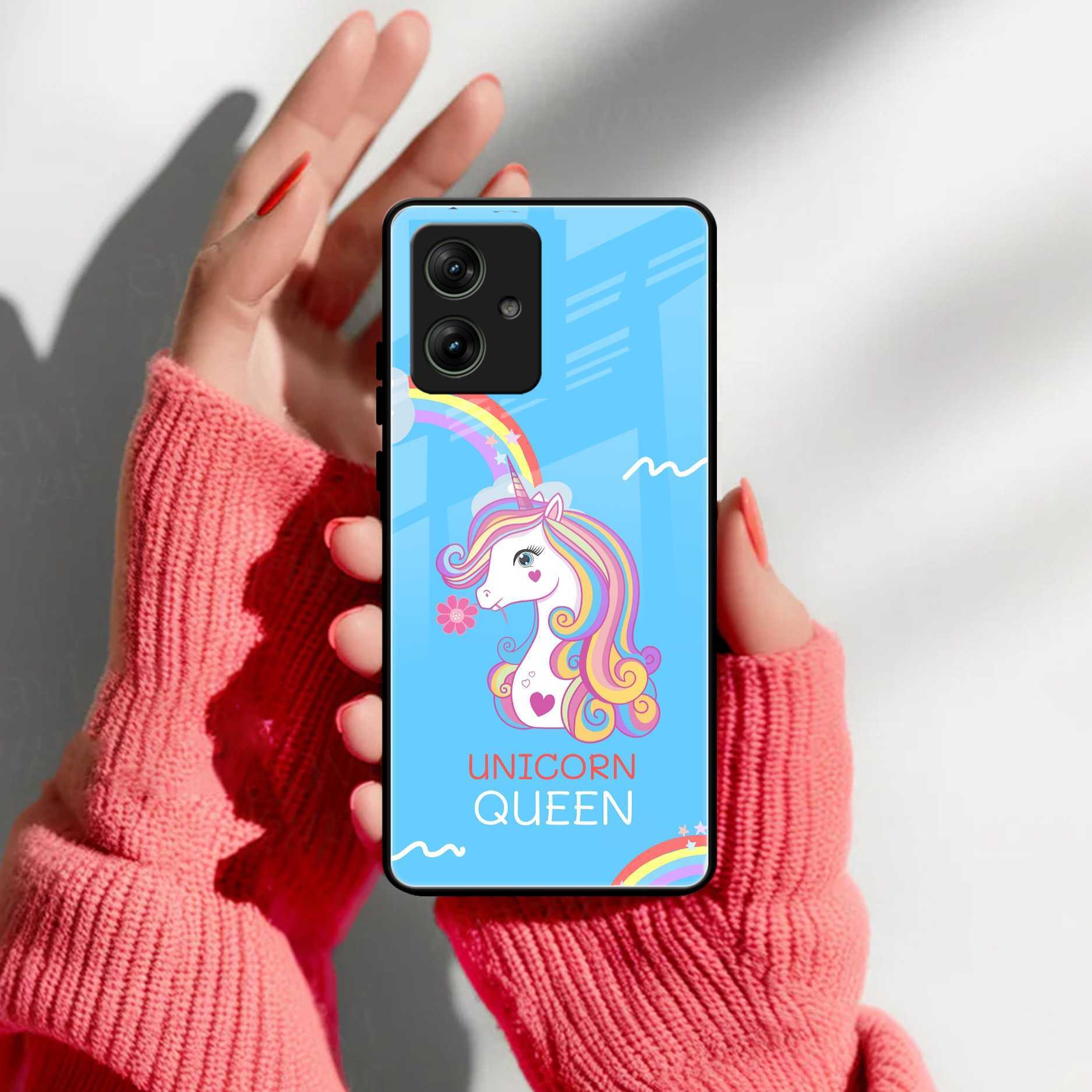 Blue Unicorn Queen Glass Phone Case For Motorola