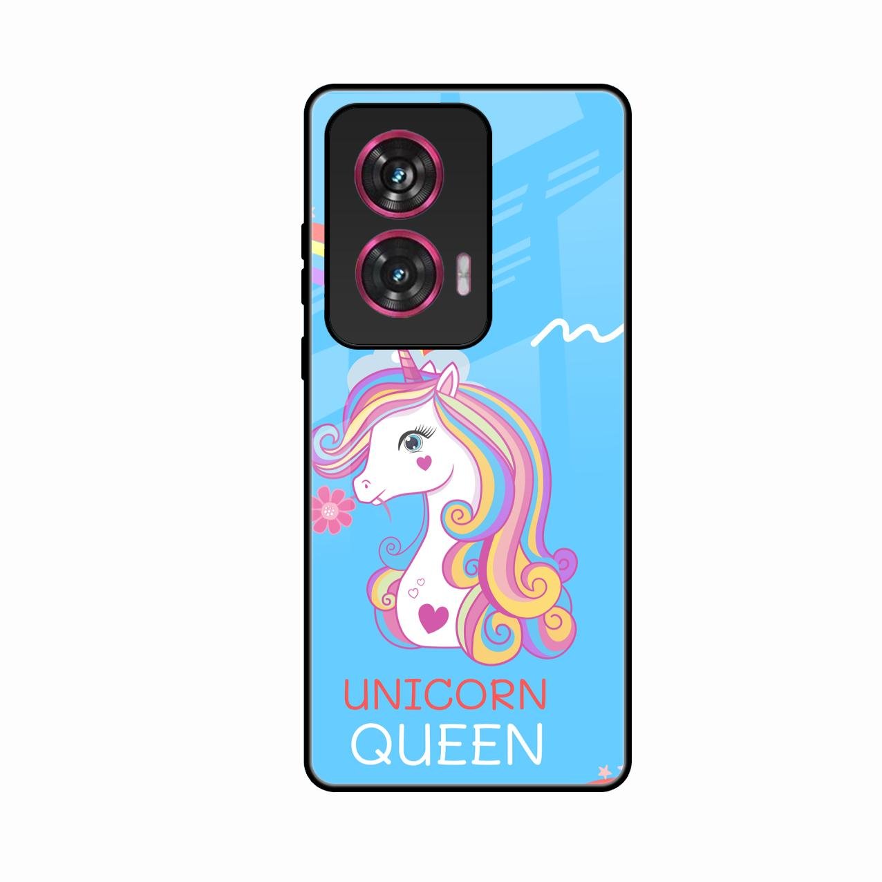 Blue Unicorn Queen Glass Phone Case For Motorola G85 5G