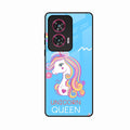 Blue Unicorn Queen Glass Phone Case For Motorola G96 5G
