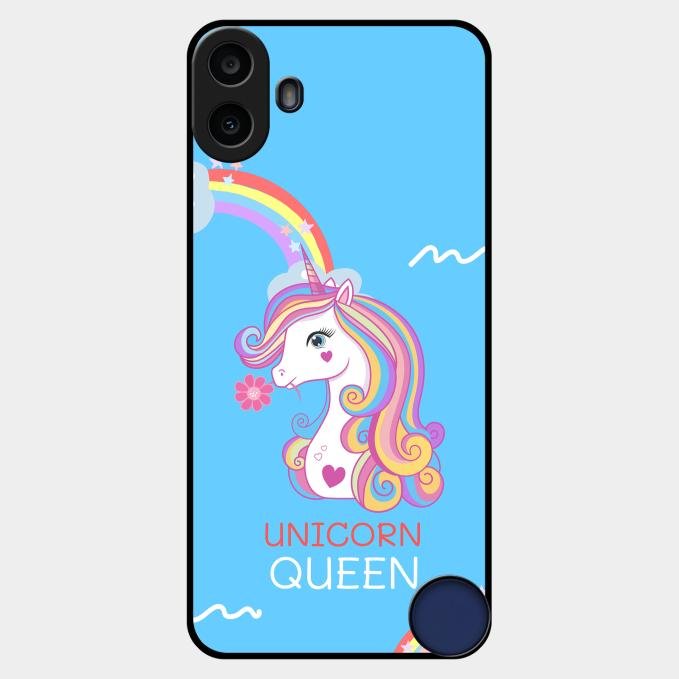 Blue Unicorn Queen Glass Phone Case For Nothing Cmf Phone 1