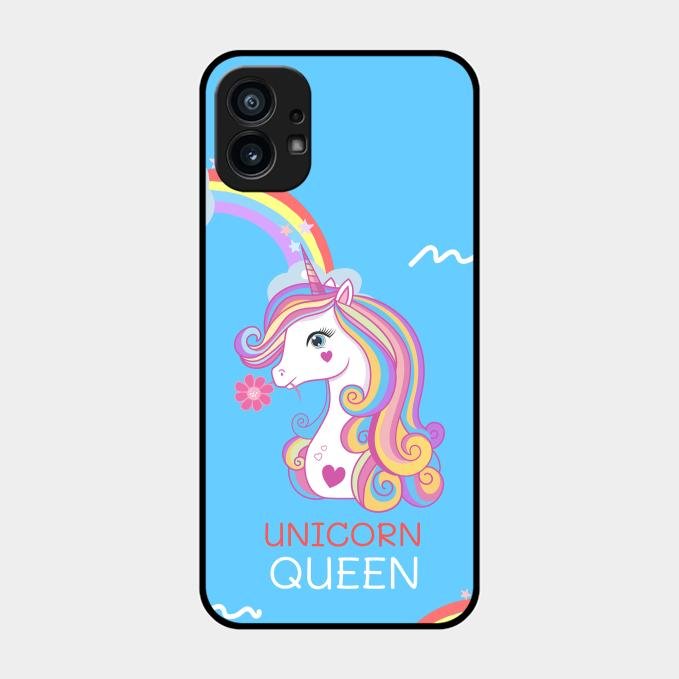 Blue Unicorn Queen Glass Phone Case For Nothing Phone 1