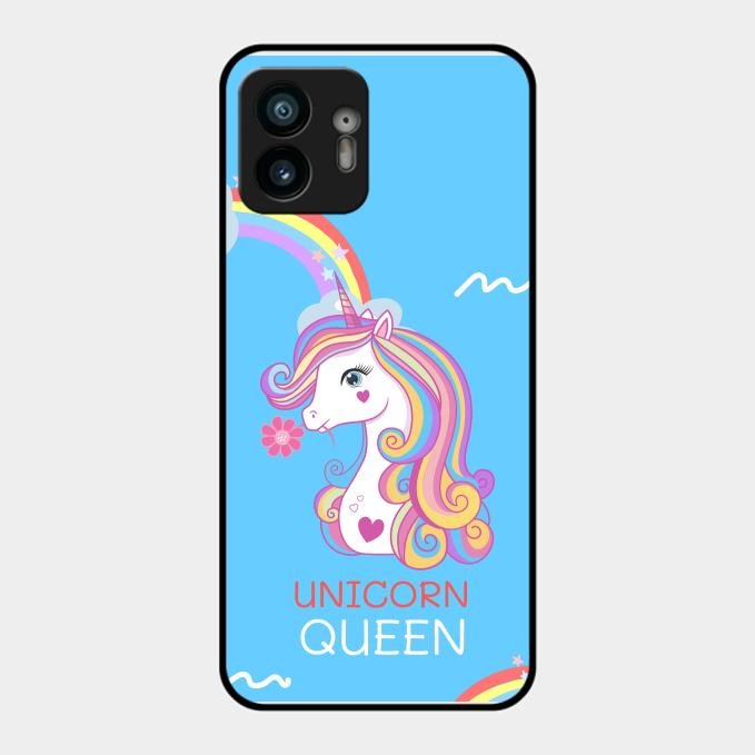 Blue Unicorn Queen Glass Phone Case For Nothing Phone 2