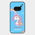 Blue Unicorn Queen Glass Phone Case For Nothing Phone 2A 5G