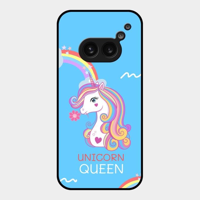 Blue Unicorn Queen Glass Phone Case For Nothing Phone 2A 5G