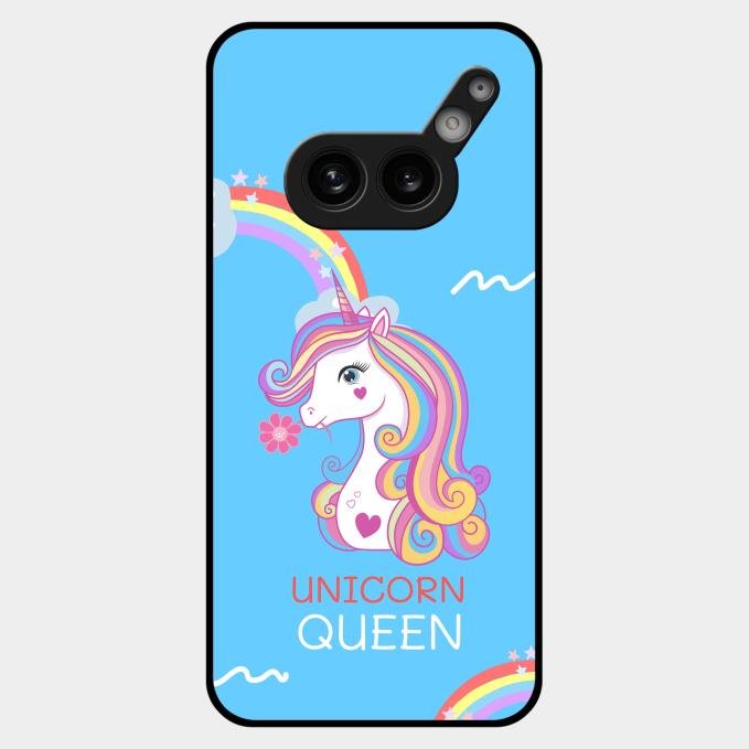 Blue Unicorn Queen Glass Phone Case For Nothing Phone 2A Plus