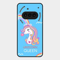 Blue Unicorn Queen Glass Phone Case For Nothing Phone 3A 5G