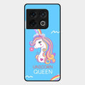 Blue Unicorn Queen Glass Phone Case For Oneplus 10 Pro 5G