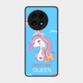 Blue Unicorn Queen Glass Phone Case For Oneplus 13R 5G