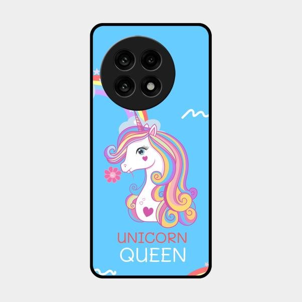 Blue Unicorn Queen Glass Phone Case For Oneplus 13R 5G