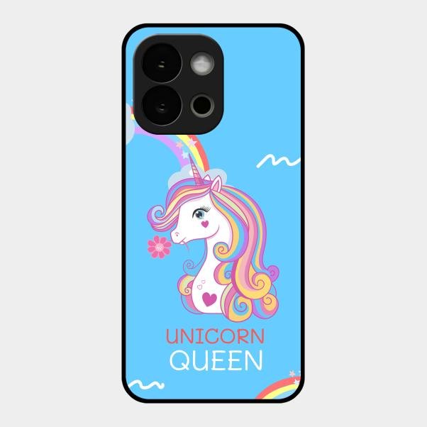 Blue Unicorn Queen Glass Phone Case For Oneplus 13S 5G