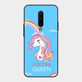 Blue Unicorn Queen Glass Phone Case For Oneplus 7 Pro