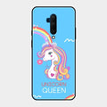 Blue Unicorn Queen Glass Phone Case For Oneplus 7T Pro
