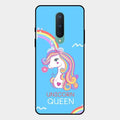 Blue Unicorn Queen Glass Phone Case For Oneplus 8