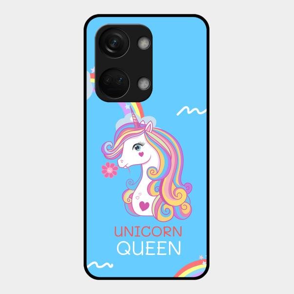 Blue Unicorn Queen Glass Phone Case For Oneplus Nord 3 5G