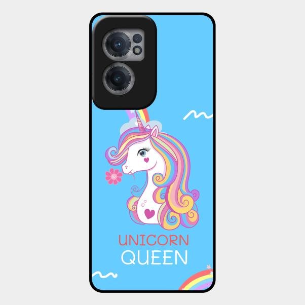 Blue Unicorn Queen Glass Phone Case For Oneplus Nord Ce 2 5G