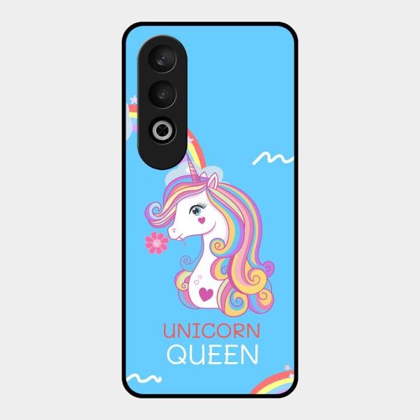 Blue Unicorn Queen Glass Phone Case For Oneplus Nord Ce 4 5G
