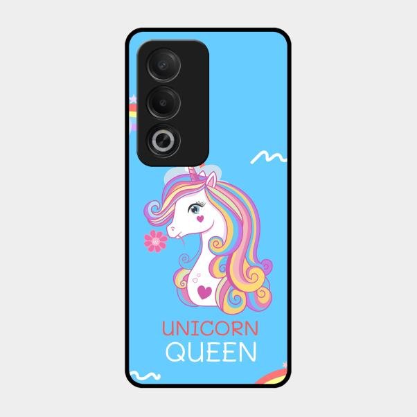 Blue Unicorn Queen Glass Phone Case For Oppo A3 Pro 5G