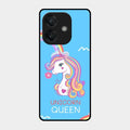 Blue Unicorn Queen Glass Phone Case For Oppo A3X 5G