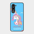 Blue Unicorn Queen Glass Phone Case For Oppo A5 5G