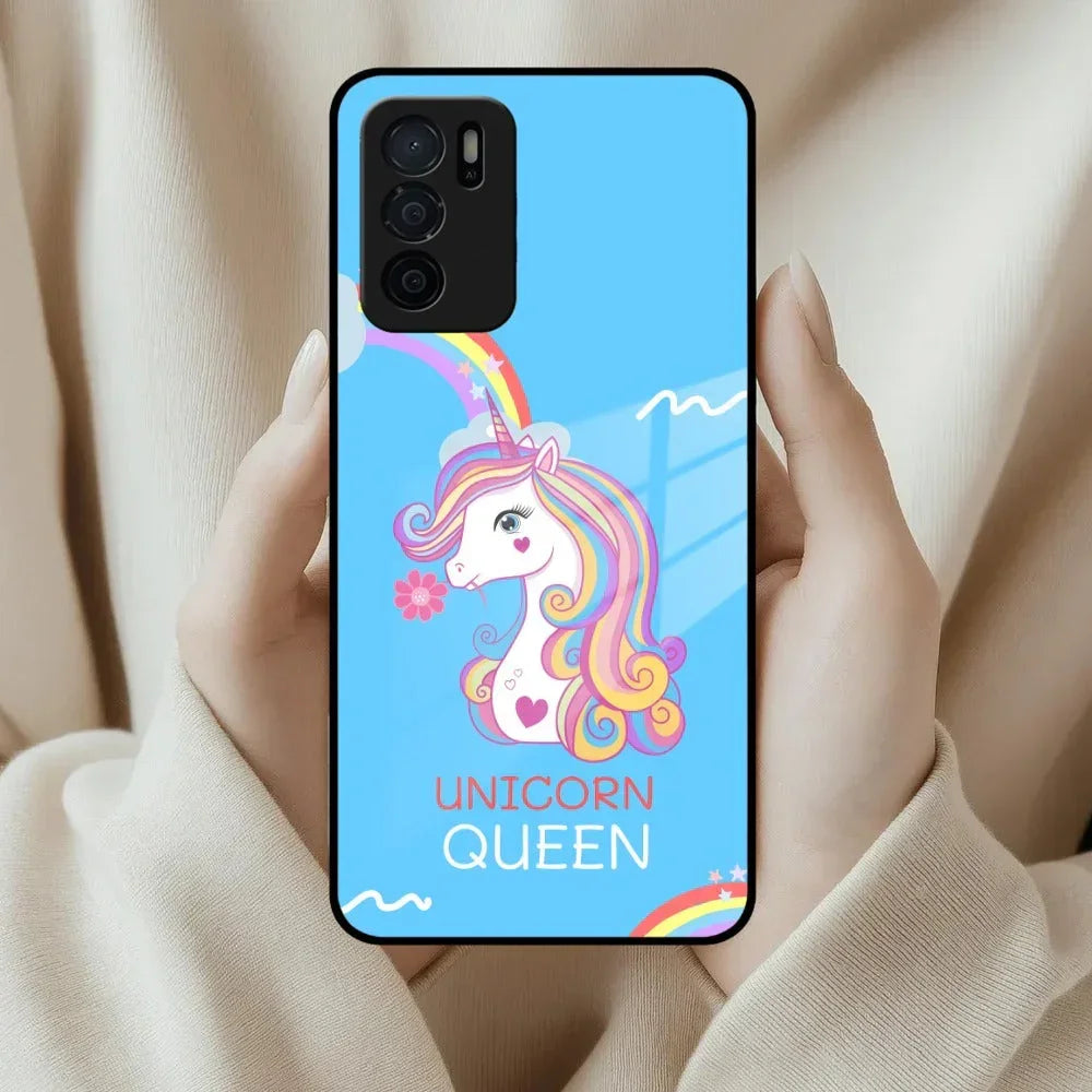 Blue Unicorn Queen Glass Phone Case For Oppo - ShopOnCliQ