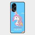 Blue Unicorn Queen Glass Phone Case For Oppo A58