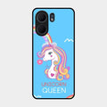 Blue Unicorn Queen Glass Phone Case For Oppo A5X 5G