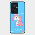 Blue Unicorn Queen Glass Phone Case For Oppo A79 5G