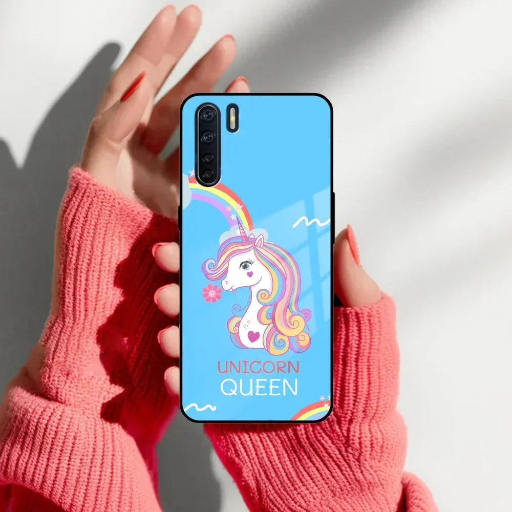 Blue Unicorn Queen Glass Phone Case For Oppo - ShopOnCliQ