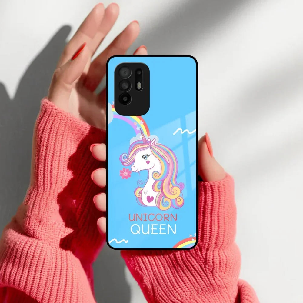 Blue Unicorn Queen Glass Phone Case For Oppo - ShopOnCliQ