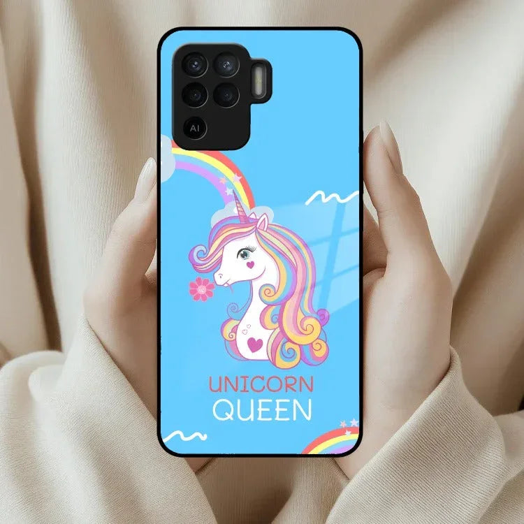 Blue Unicorn Queen Glass Phone Case For Oppo - ShopOnCliQ