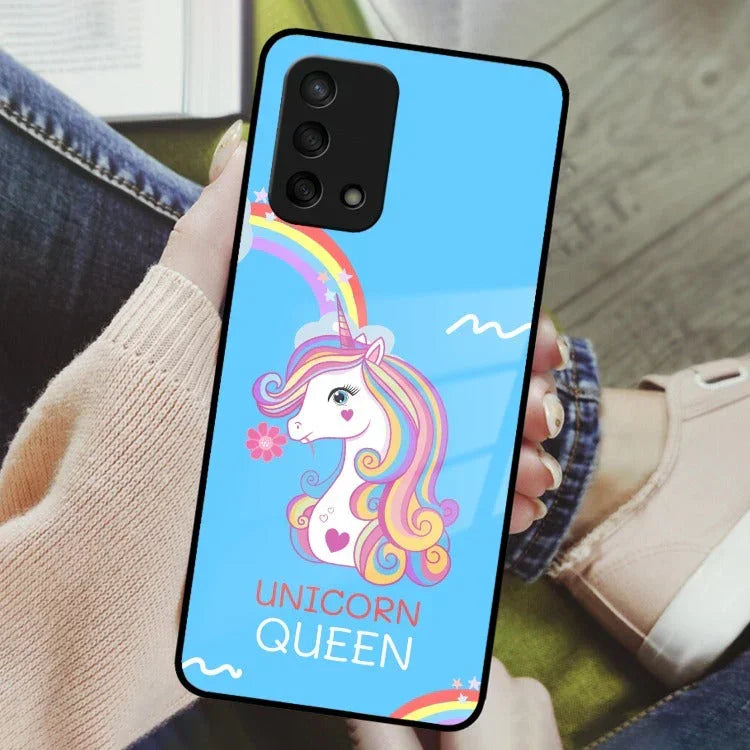Blue Unicorn Queen Glass Phone Case For Oppo - ShopOnCliQ