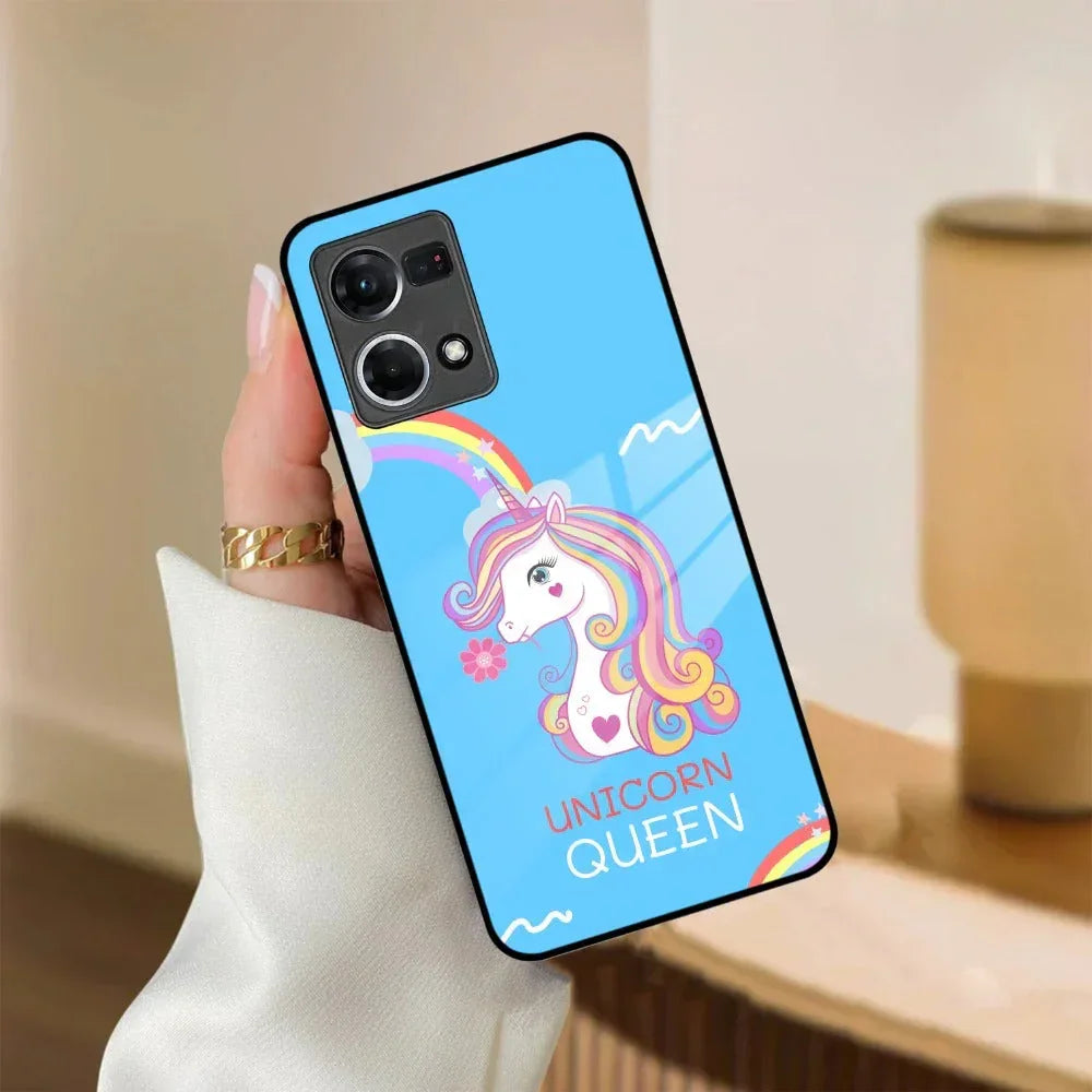 Blue Unicorn Queen Glass Phone Case For Oppo - ShopOnCliQ