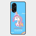 Blue Unicorn Queen Glass Phone Case For Oppo F23 5G