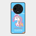 Blue Unicorn Queen Glass Phone Case For Oppo F27 Pro Plus 5G