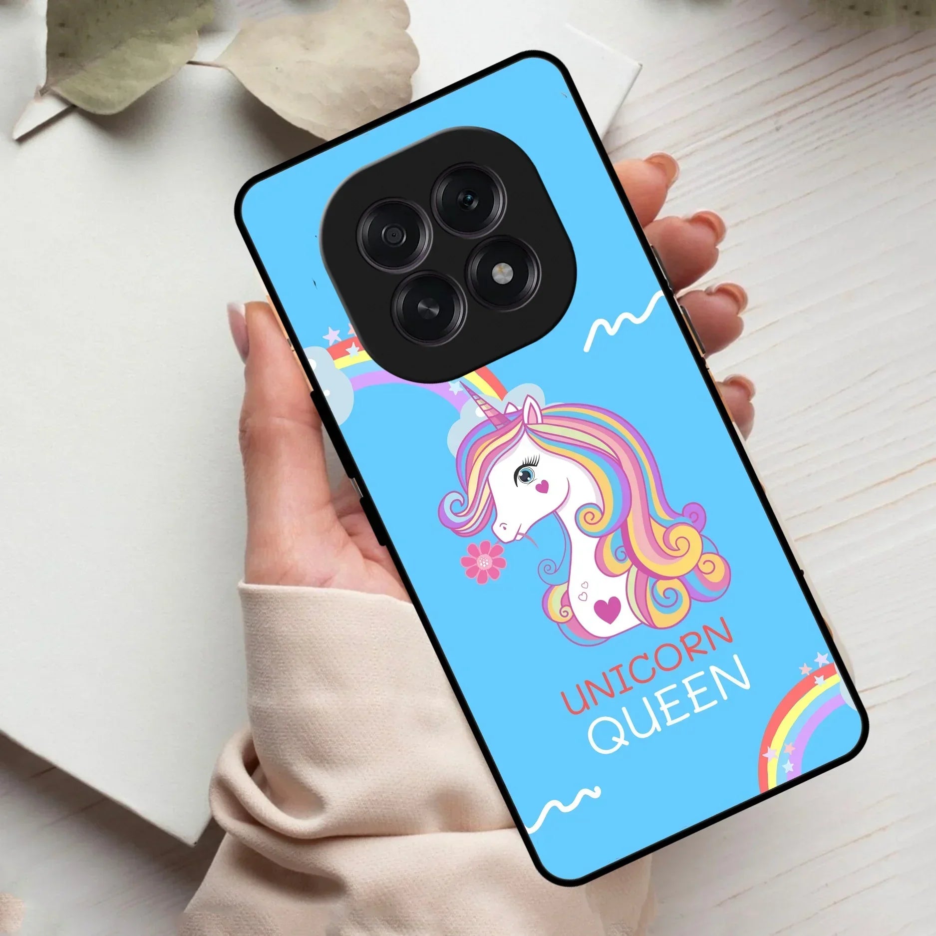 Blue Unicorn Queen Glass Phone Case For Oppo - ShopOnCliQ