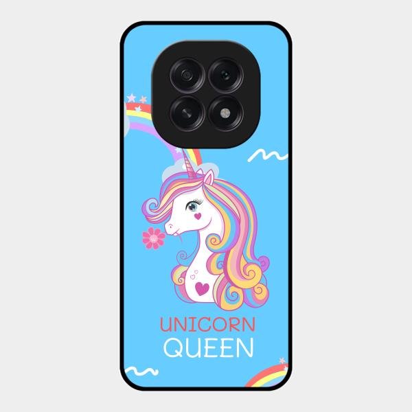 Blue Unicorn Queen Glass Phone Case For Oppo F29 5G