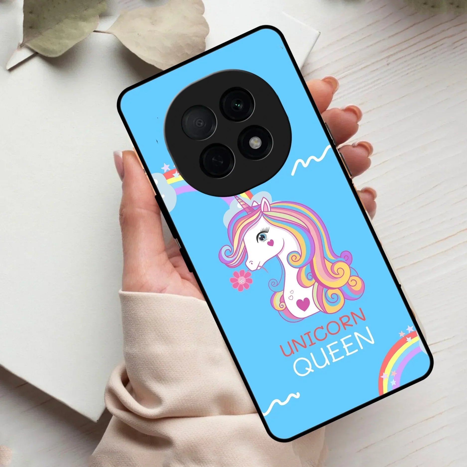 Blue Unicorn Queen Glass Phone Case For Oppo - ShopOnCliQ