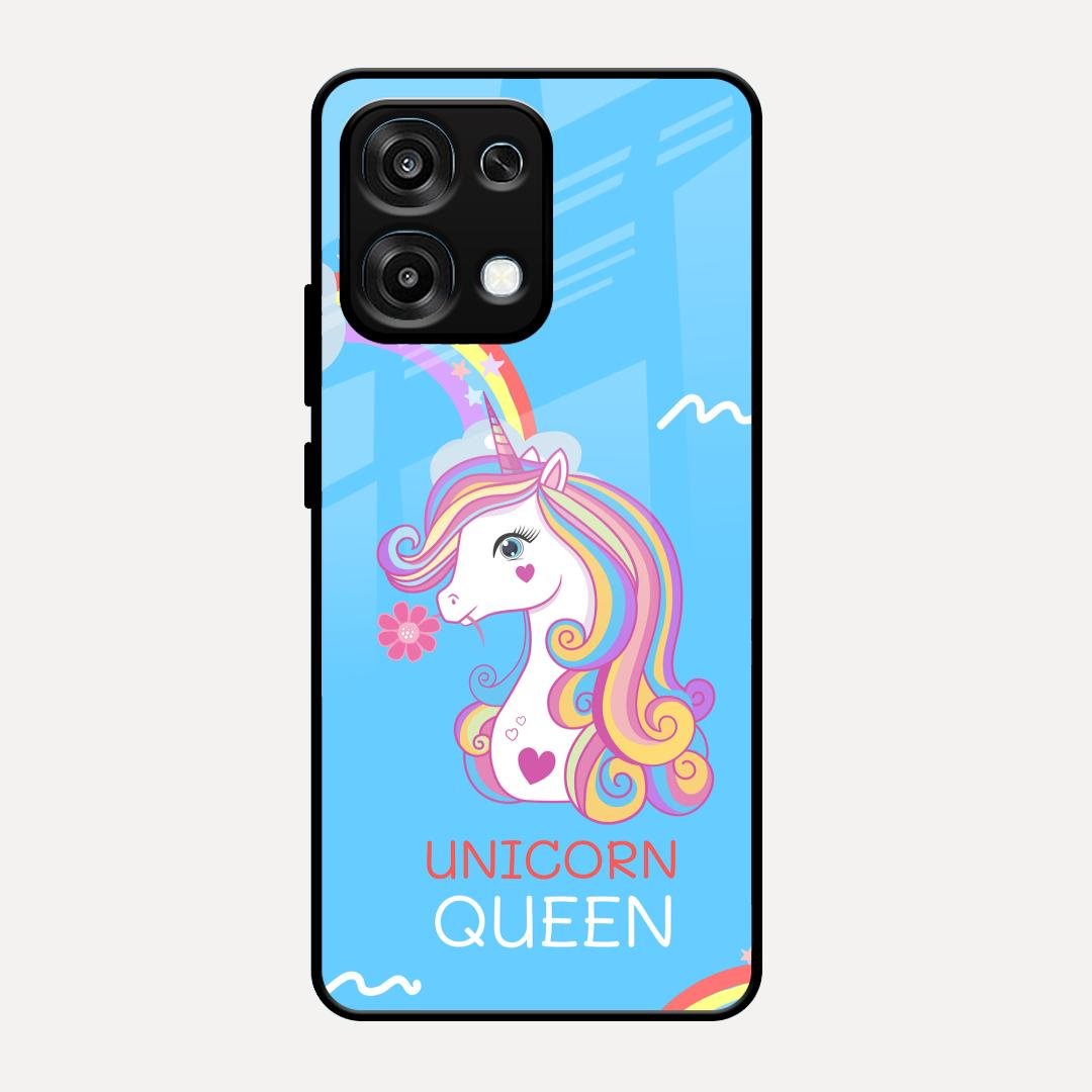 Blue Unicorn Queen Glass Phone Case For Oppo F31 5G