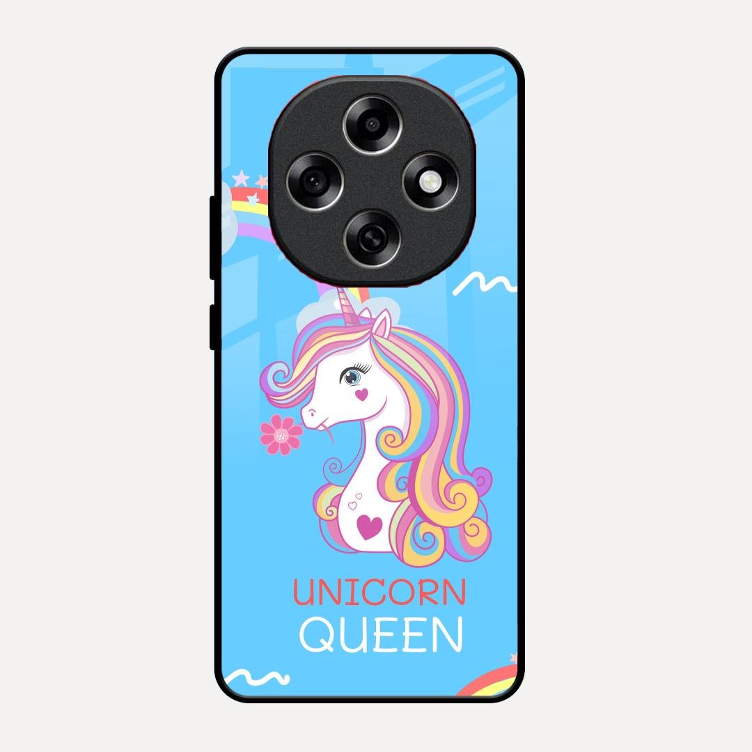 Blue Unicorn Queen Glass Phone Case For Oppo F31 Pro 5G