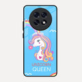 Blue Unicorn Queen Glass Phone Case For Oppo F31 Pro Plus 5G
