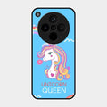 Blue Unicorn Queen Glass Phone Case For Oppo Find X8 5G