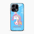 Blue Unicorn Queen Glass Phone Case For Oppo Find X9 5G