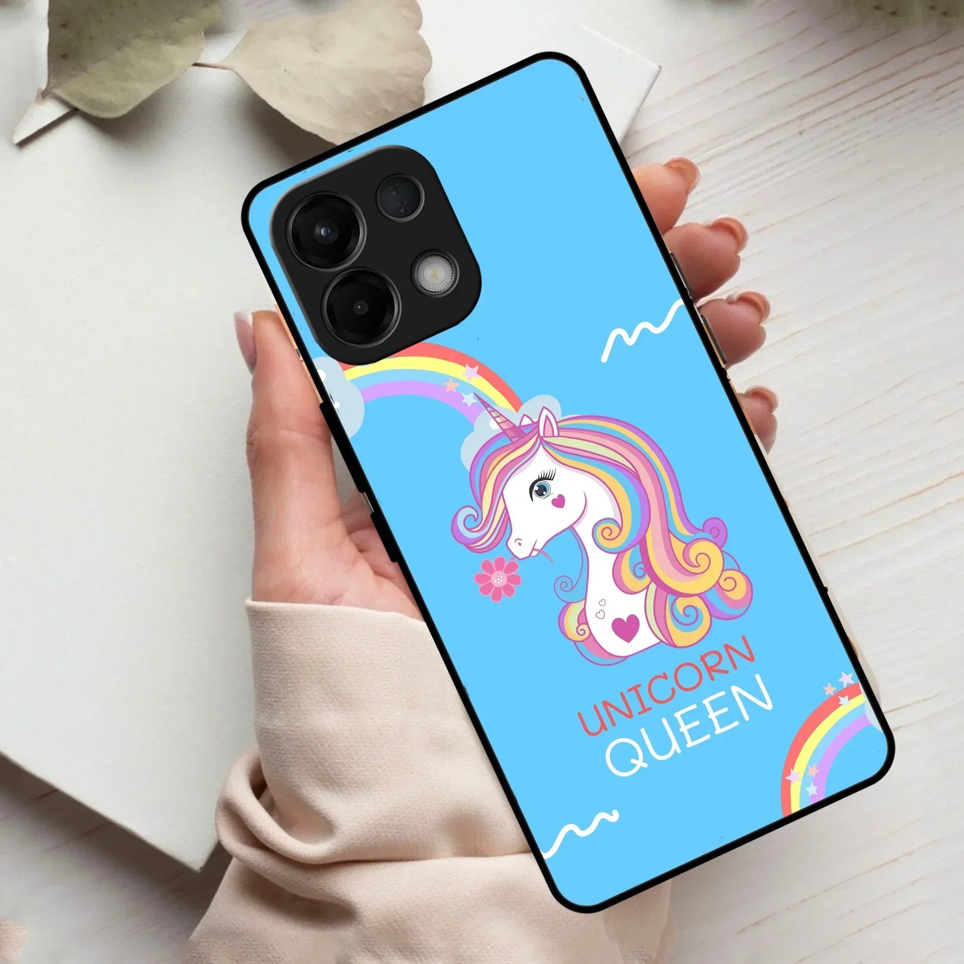 Blue Unicorn Queen Glass Phone Case For Oppo - ShopOnCliQ