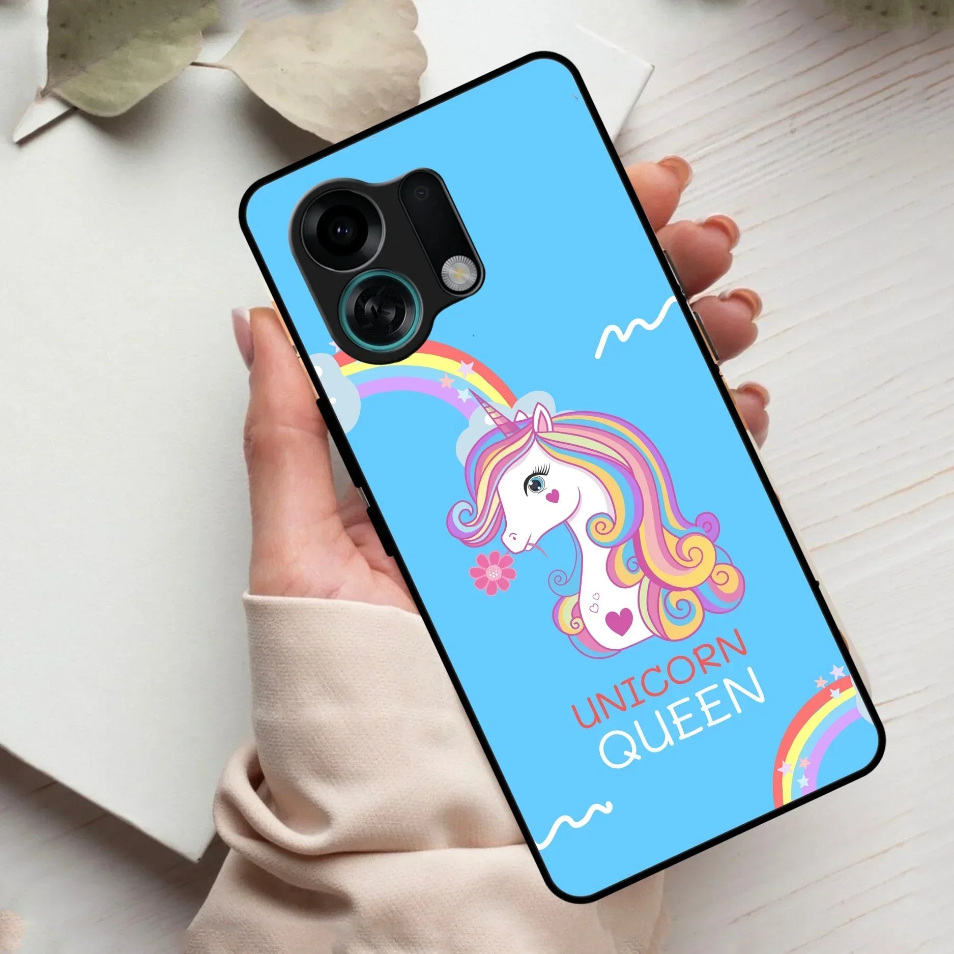 Blue Unicorn Queen Glass Phone Case For Oppo - ShopOnCliQ