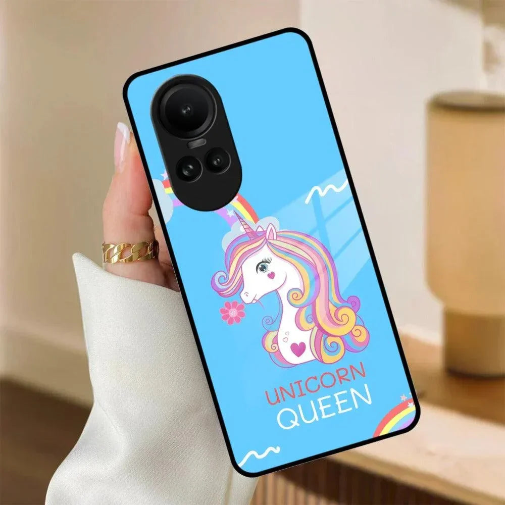 Blue Unicorn Queen Glass Phone Case For Oppo - ShopOnCliQ